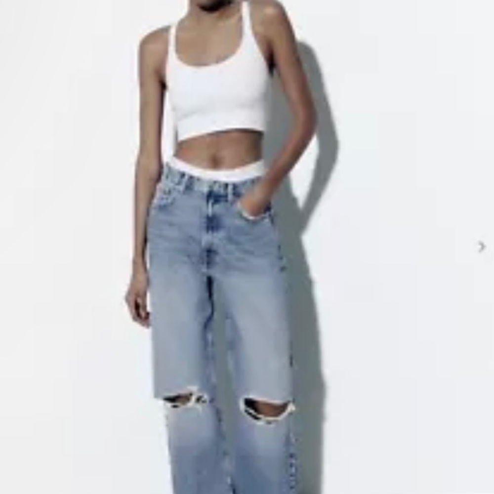 ZARA GH HIGH RISE TRF WIDE LEG JEANS